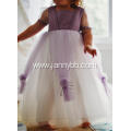 New purple cotton linen fabric princess party dress